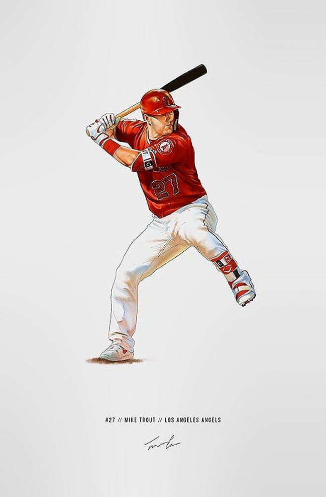 Mike Trout Art Print Wallpaper