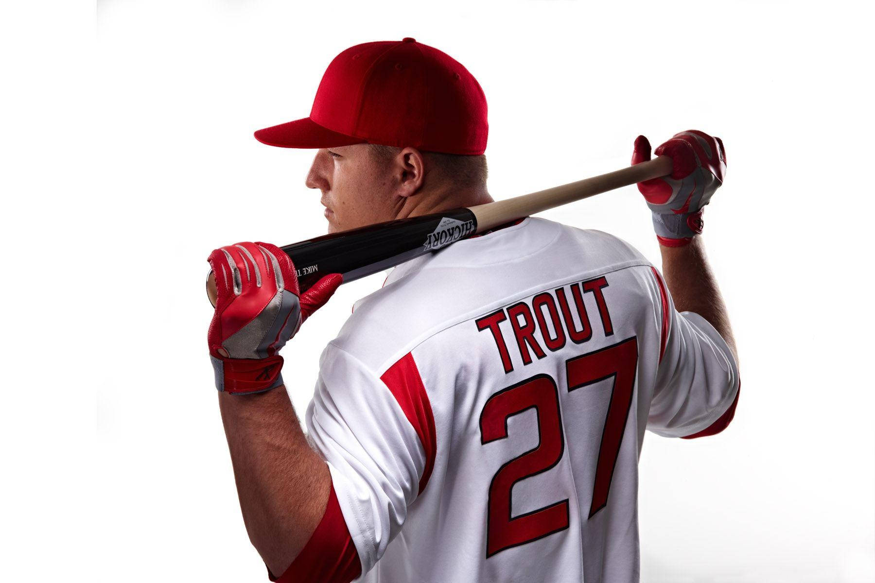 Mike Trout Hickory Baseball Bat Wallpaper