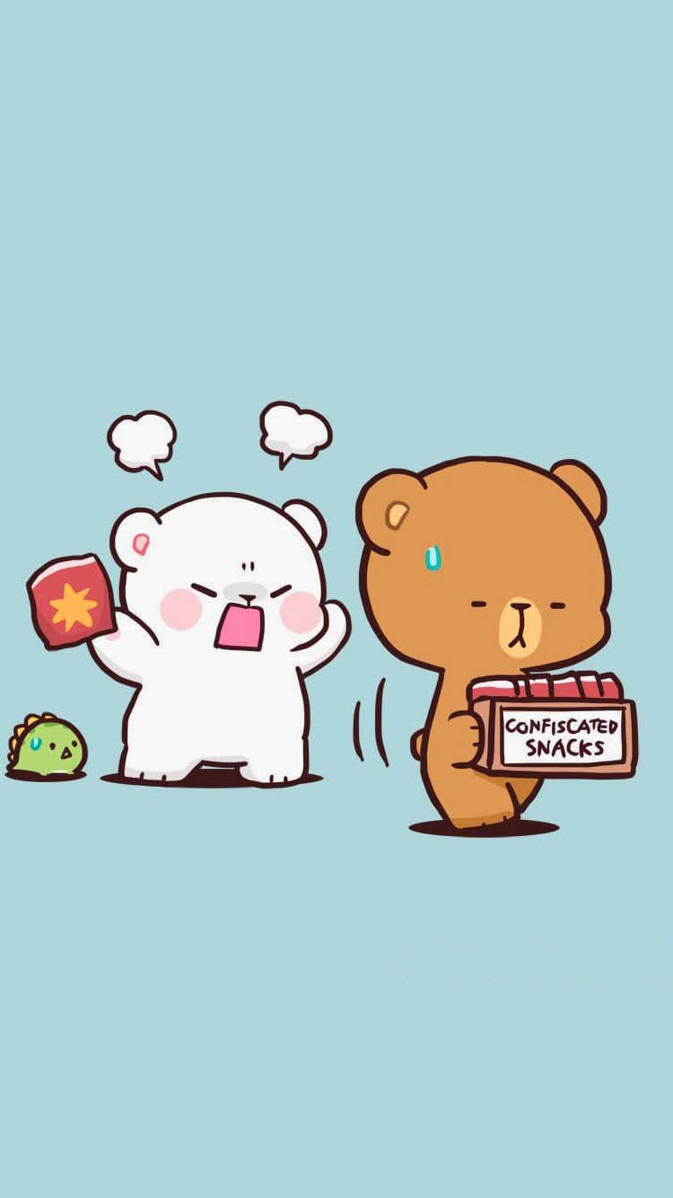 Milk And Mocha Bears Snacks Wallpaper