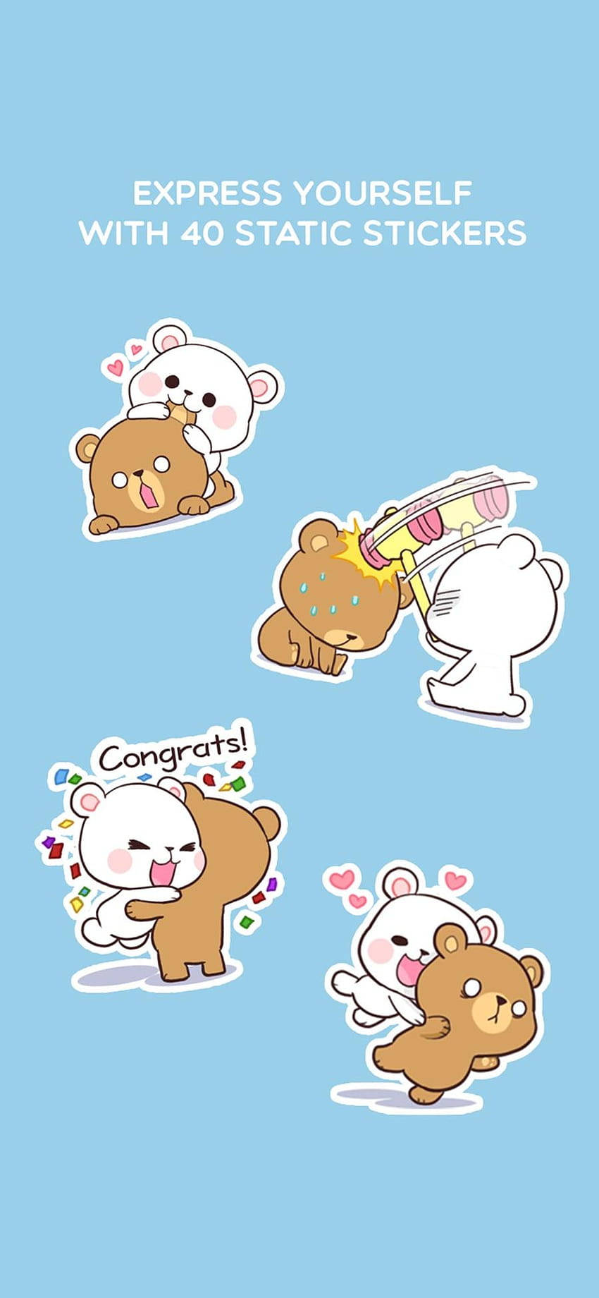 Milk And Mocha Bears Sticker Wallpaper