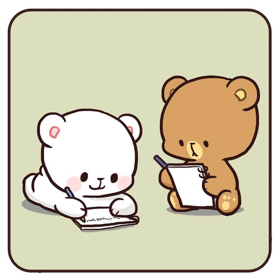 Milk And Mocha Bears Writing Letter Wallpaper