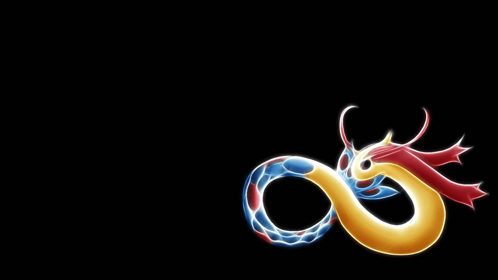 Milotic Black Background Glowing Wallpaper