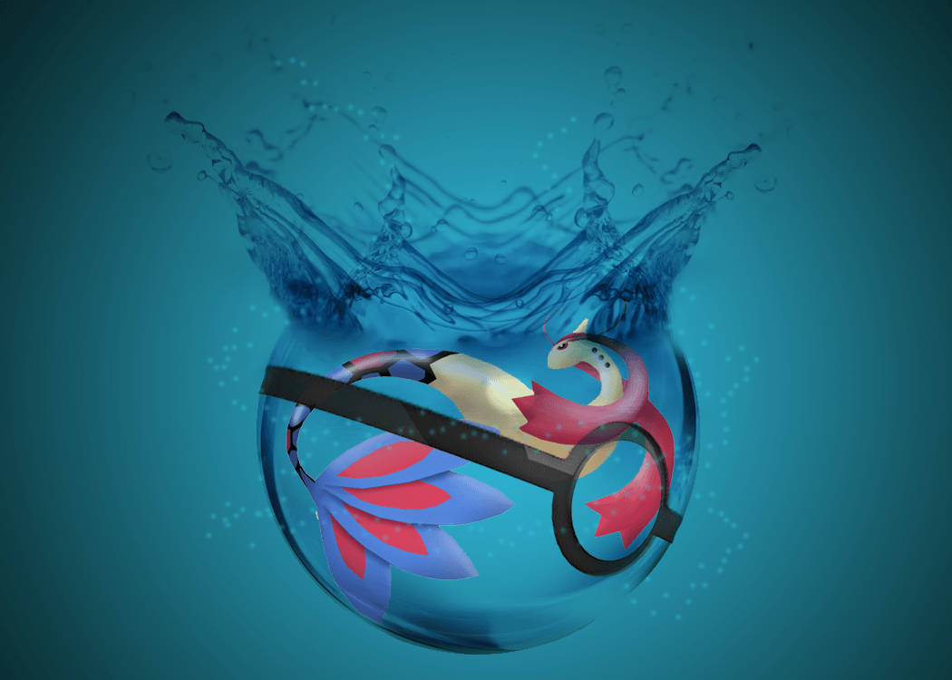 Milotic Poke Ball Water Splash Wallpaper