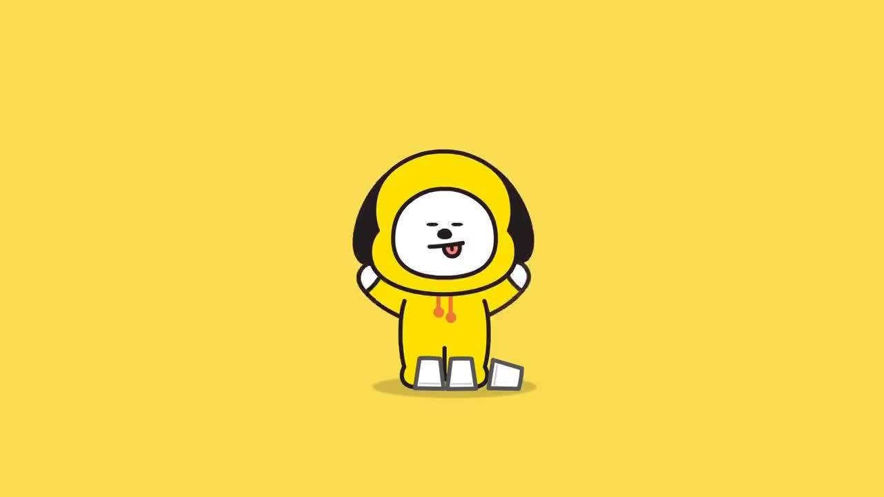 Minimal Chimmy Bt21 In Yellow Wallpaper