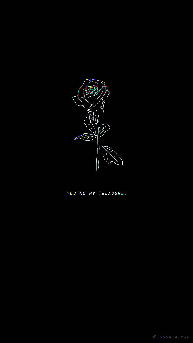 Minimalist Dark Rose Art Quote Wallpaper