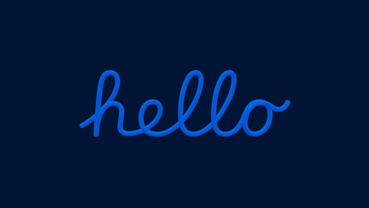 Minimalist Hello In Dark Blue Wallpaper