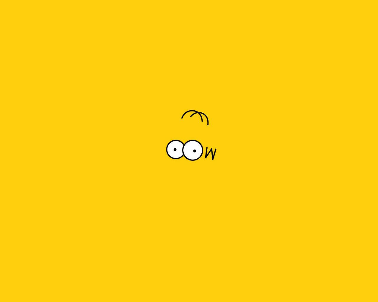 Minimalist Homer Simpson Yellow Art Wallpaper