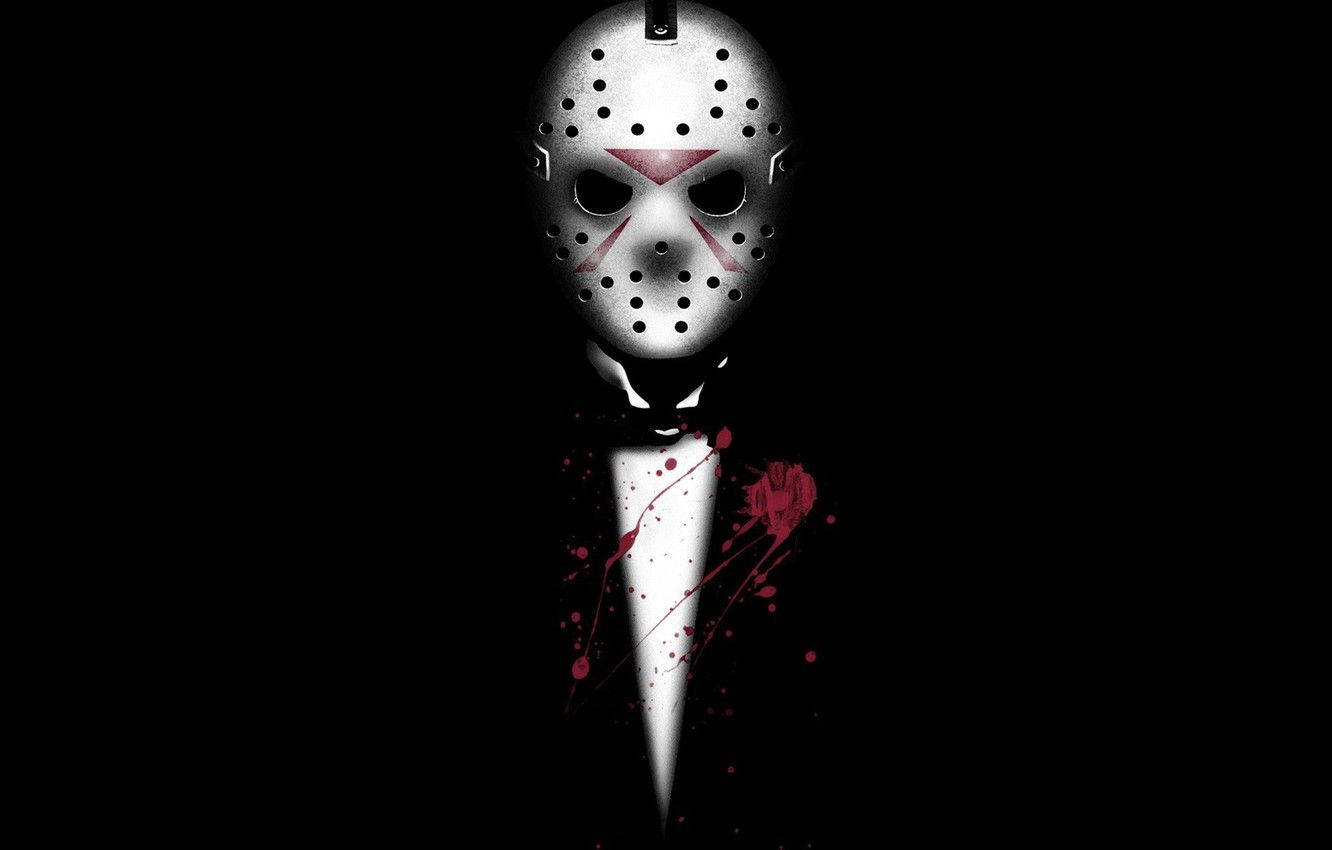 Minimalist Jason Voorhees In Suit Wallpaper