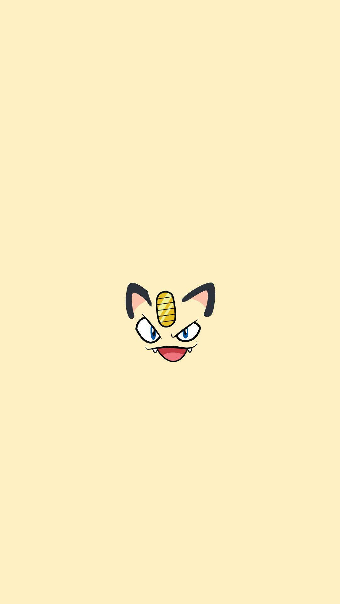 Minimalist Meowth Phone Wallpaper