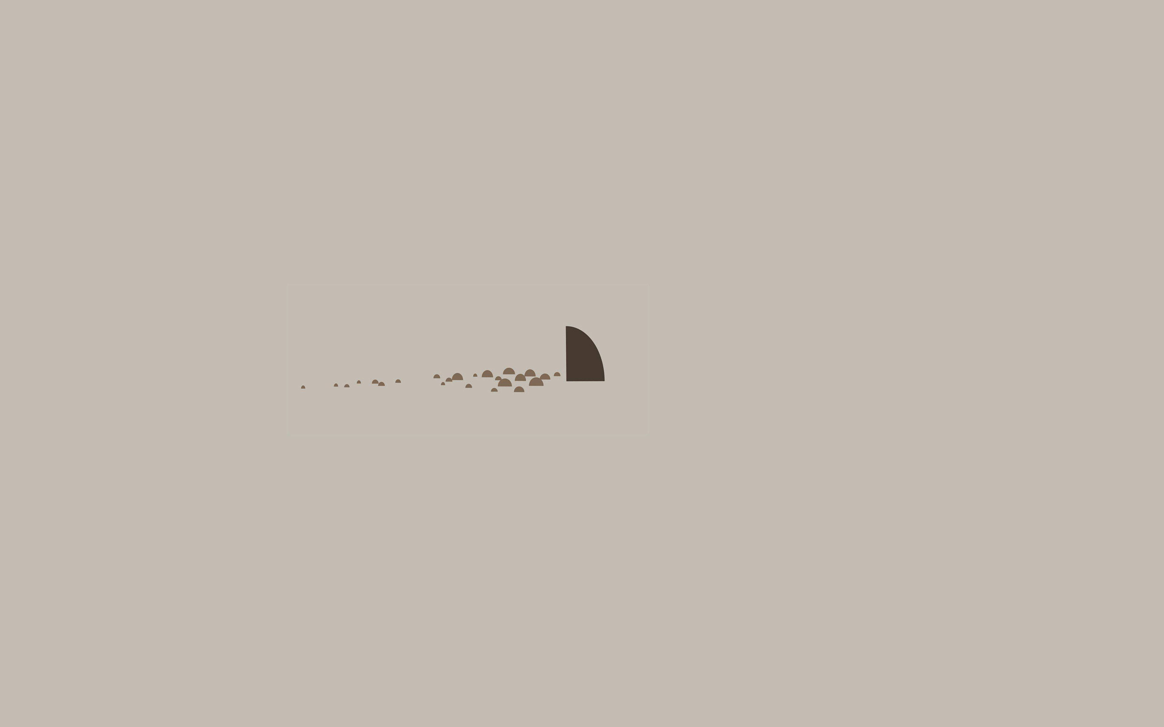 Minimalist Shark Design On Brown Aesthetic Laptop Wallpaper