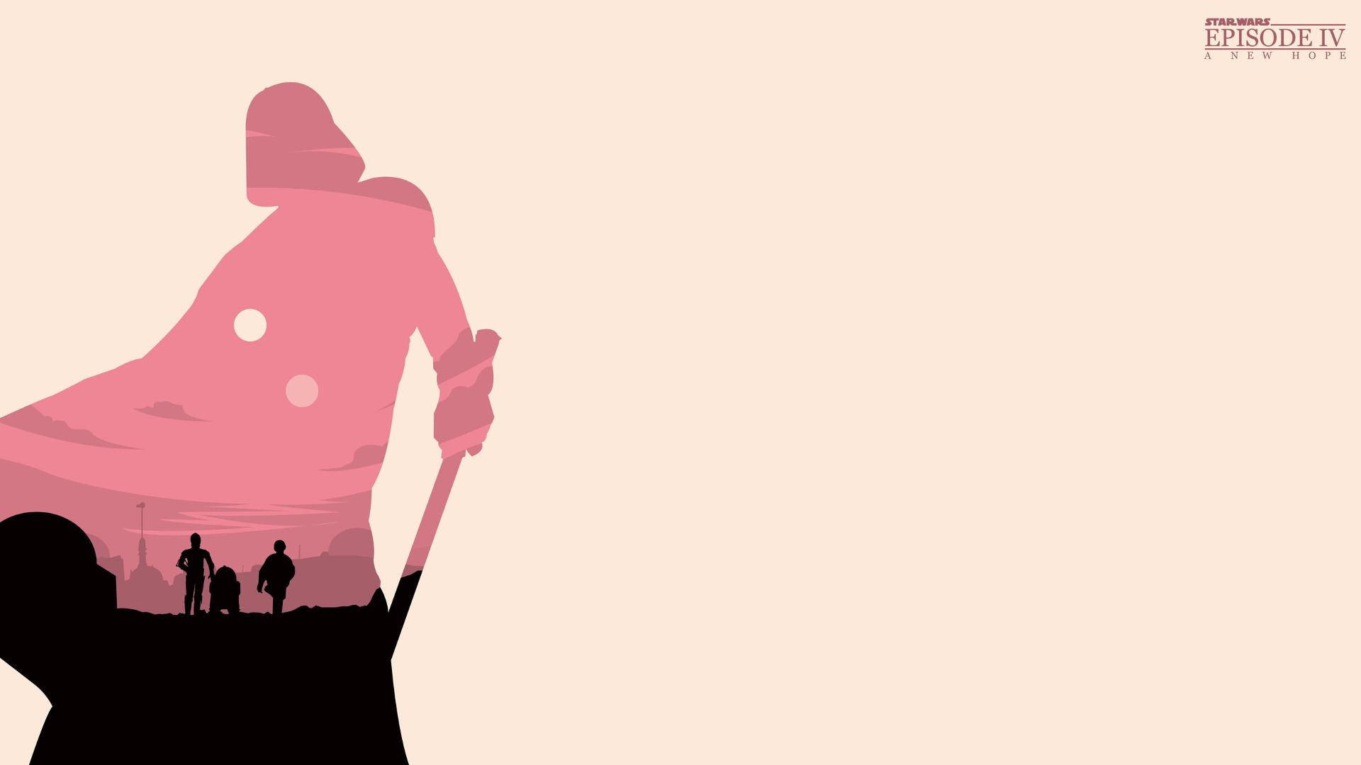 Minimalist Star Wars Pink Silhoutte Wallpaper