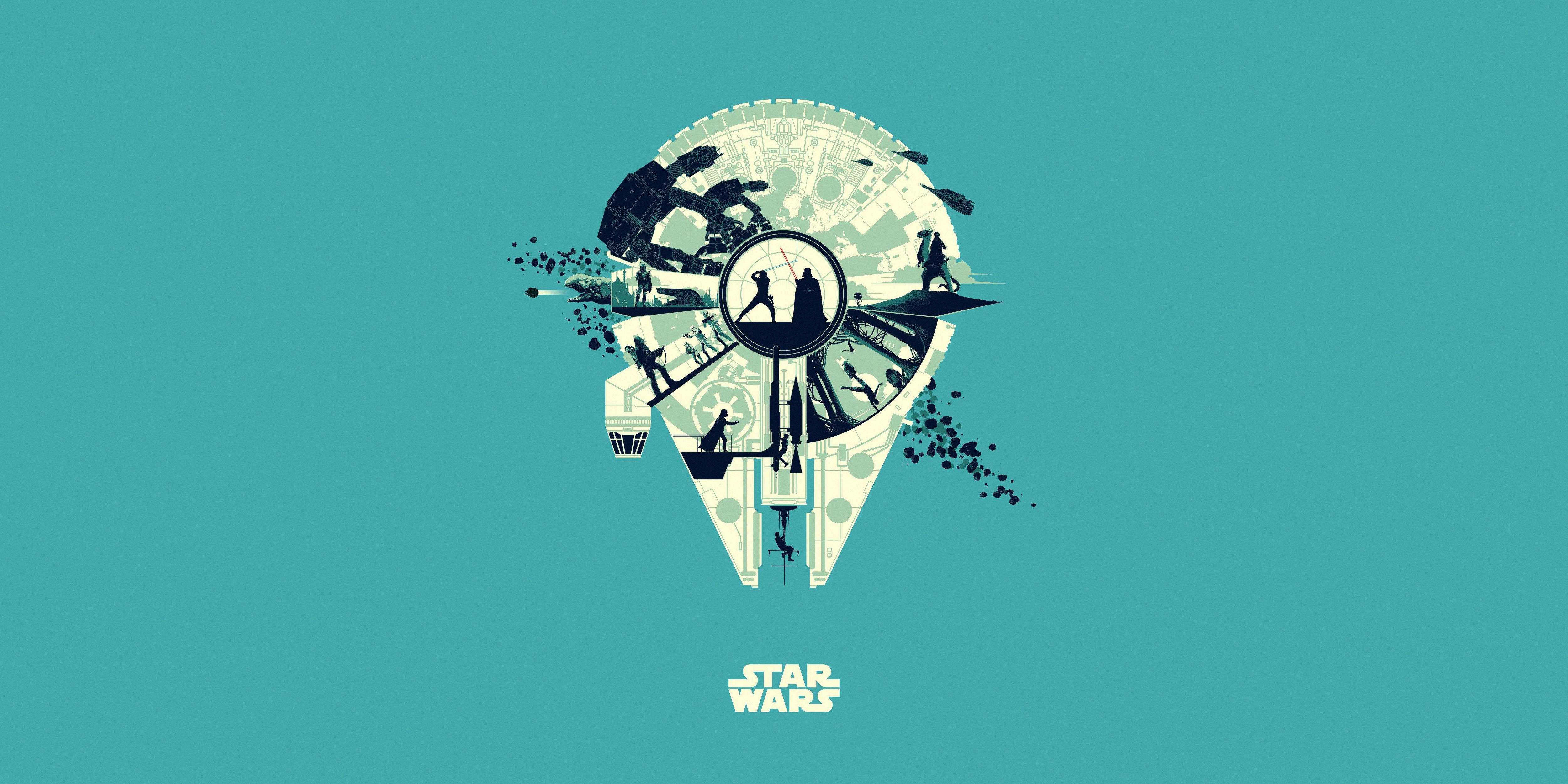 Minimalist Star Wars Theme Presentation Wallpaper