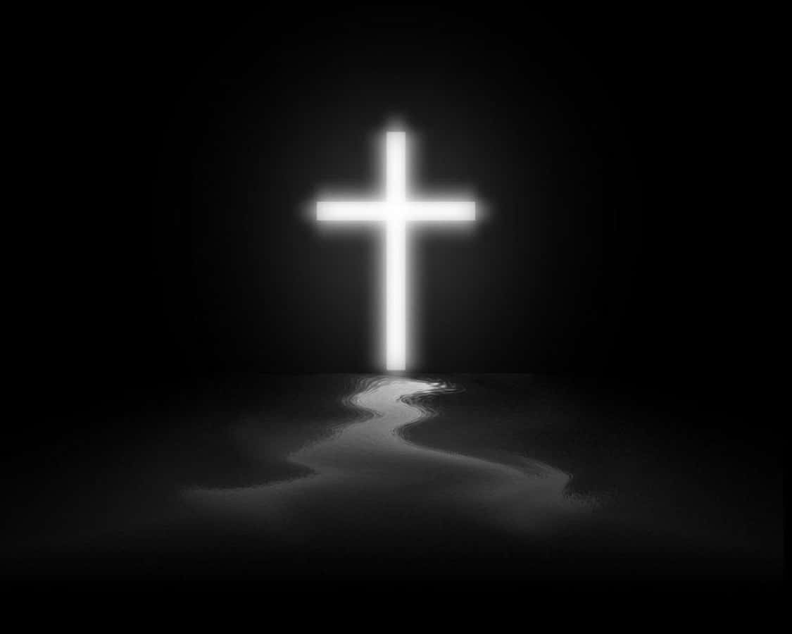 Minimalist White Beautiful Cross Light Wallpaper