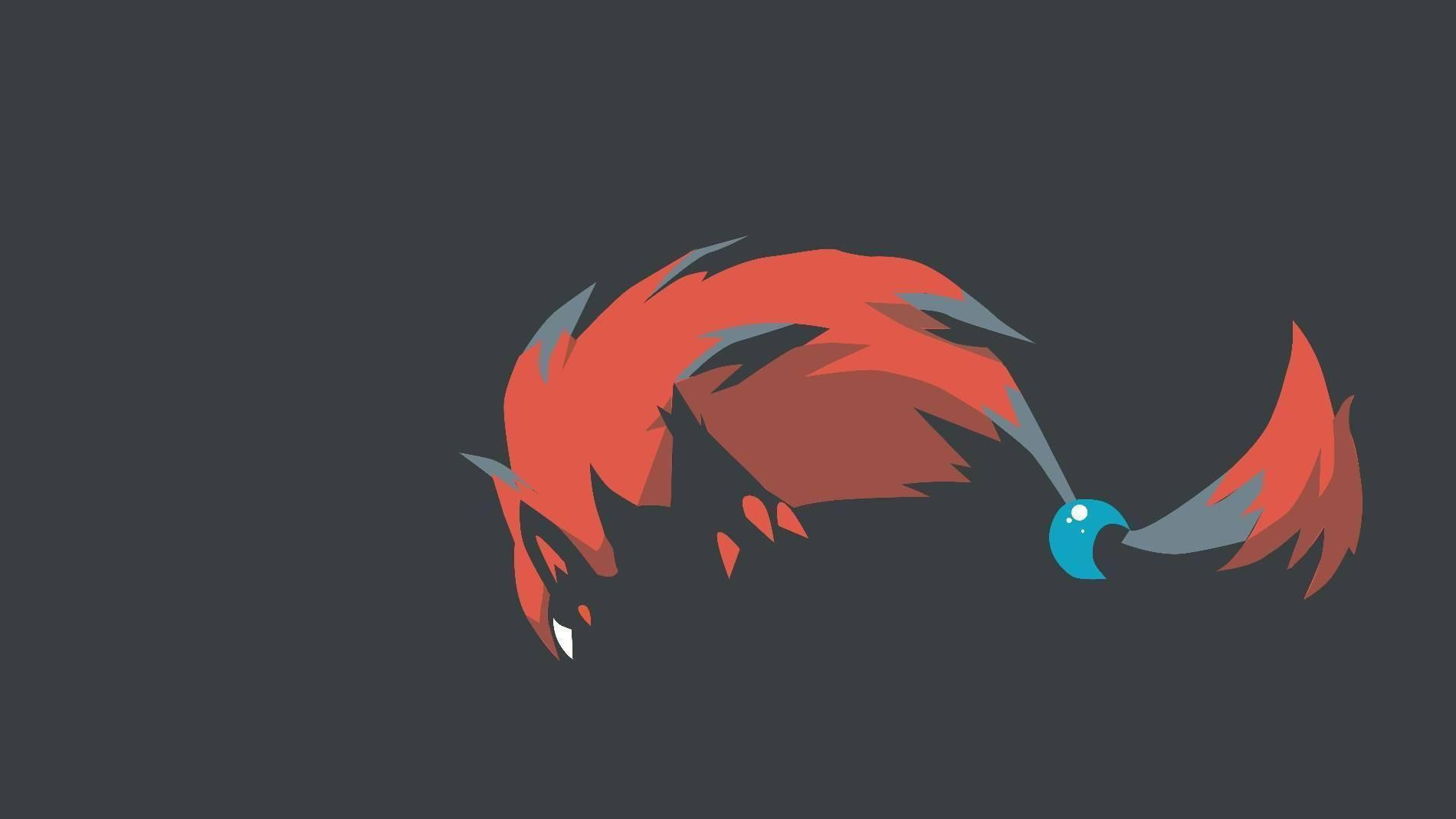 Minimalist Zoroark On Dark Gray Background Wallpaper