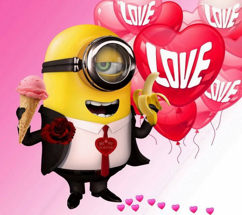 Minion Love Balloons Wallpaper