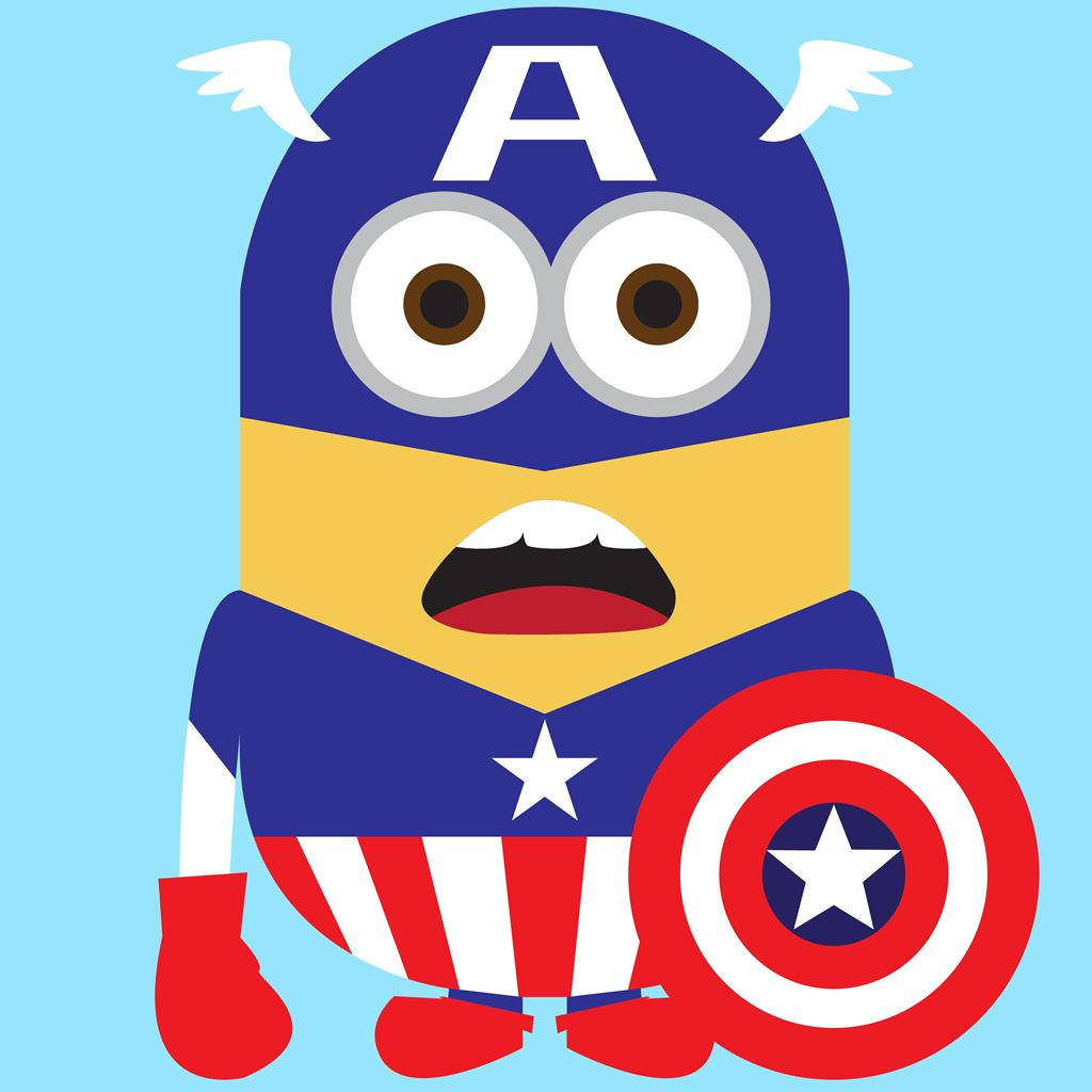 Minion Minimalist Captain America Wallpaper