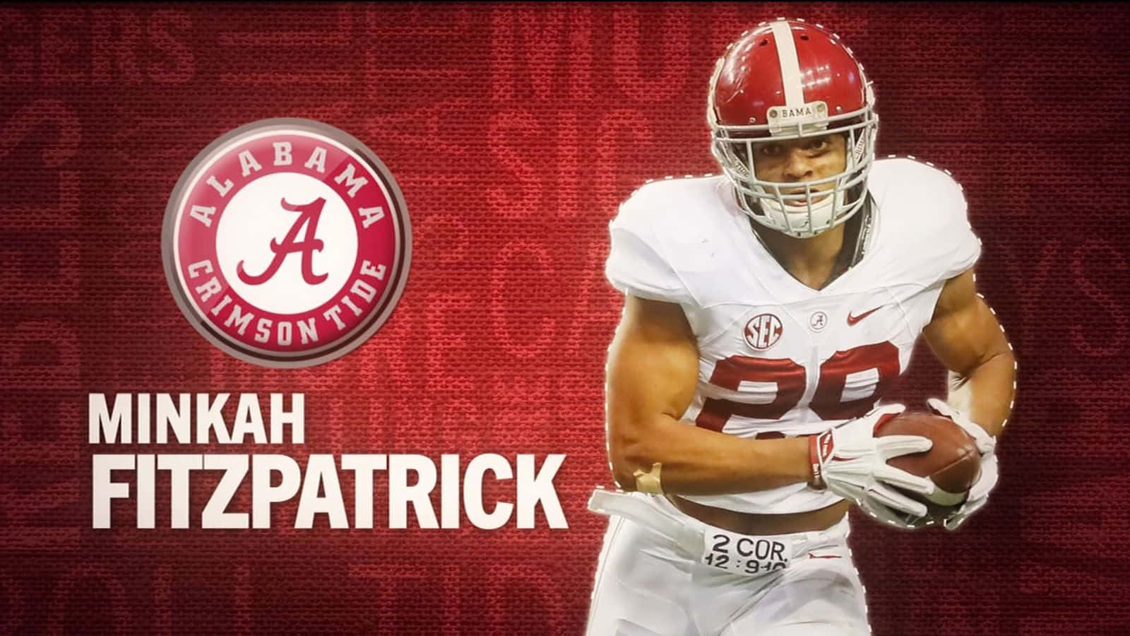 Minkah Fitzpatrick Graphic Art Alabama Crimson Tide Wallpaper