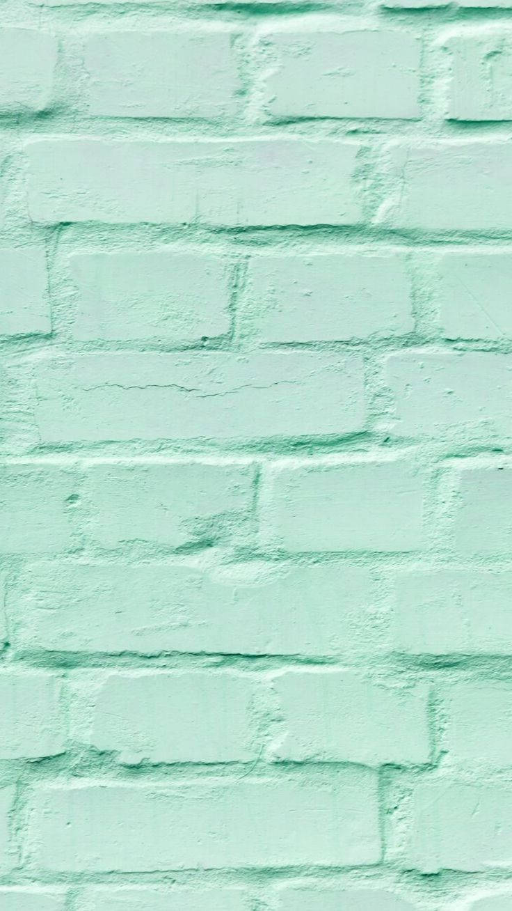 Mint Brick Wall Green Iphone Wallpaper