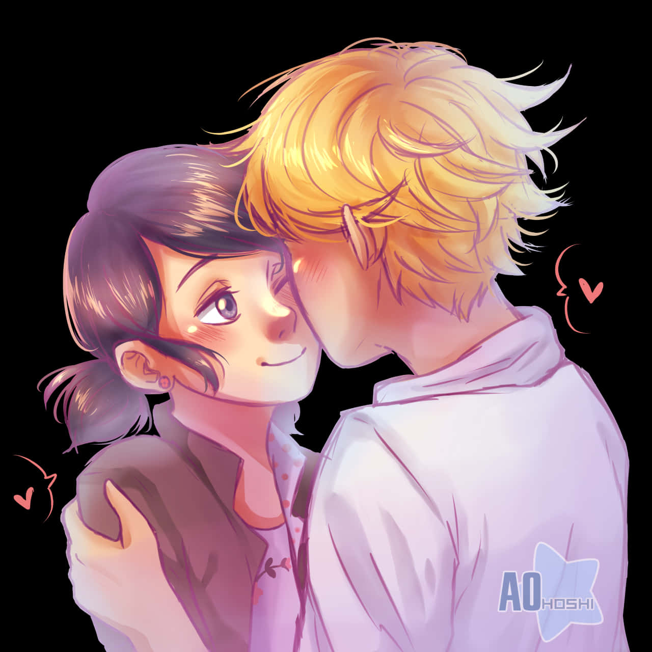 Miraculous Ladybug And Cat Noir - Marinette And Adrien Wallpaper