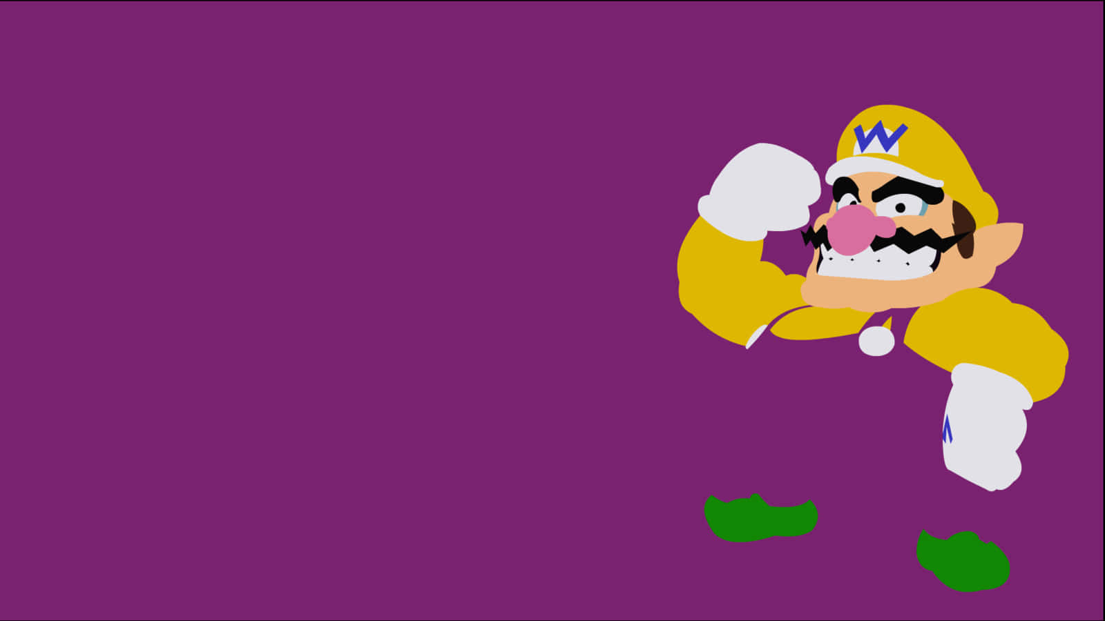 Mischievous Wario Smirking On A Vibrant Background Wallpaper