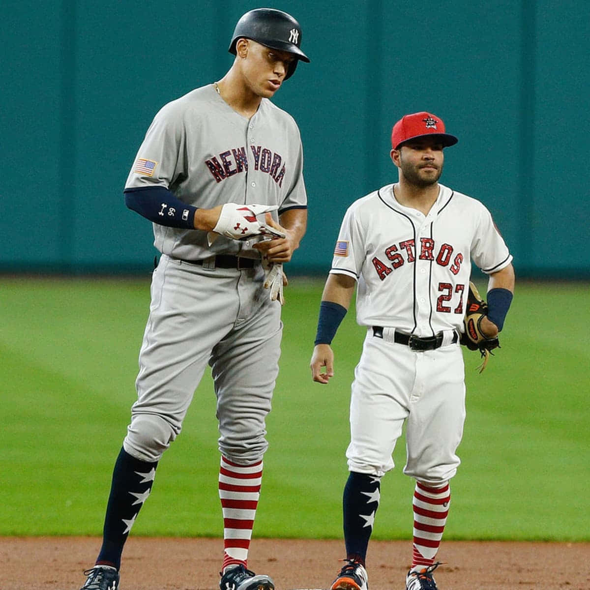 Mlb Players Jose Altuve And Aaron Judge Wallpaper