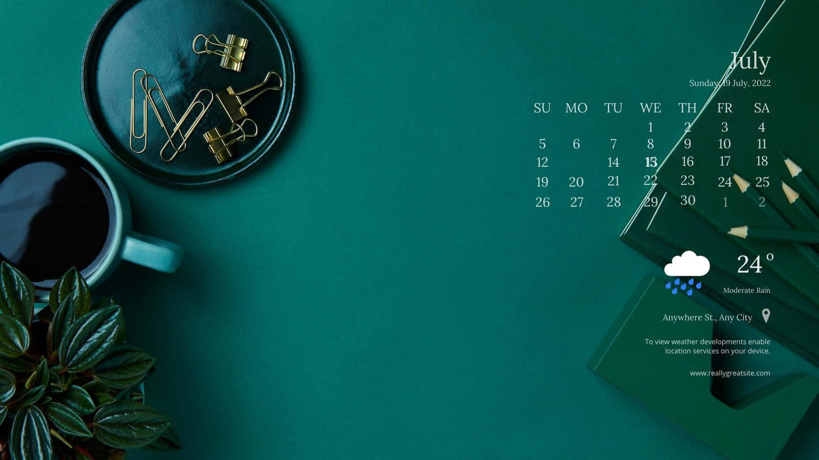 Modern Desktop Calendar Wallpaper