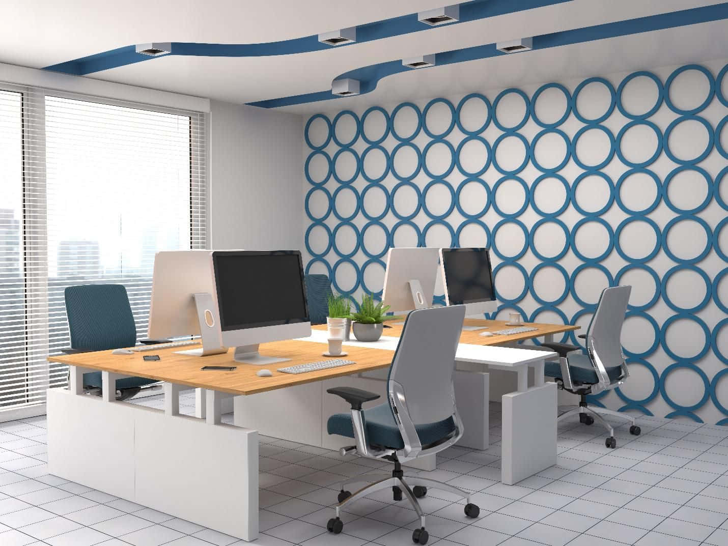 Modern Office Interior Design Wallpaper