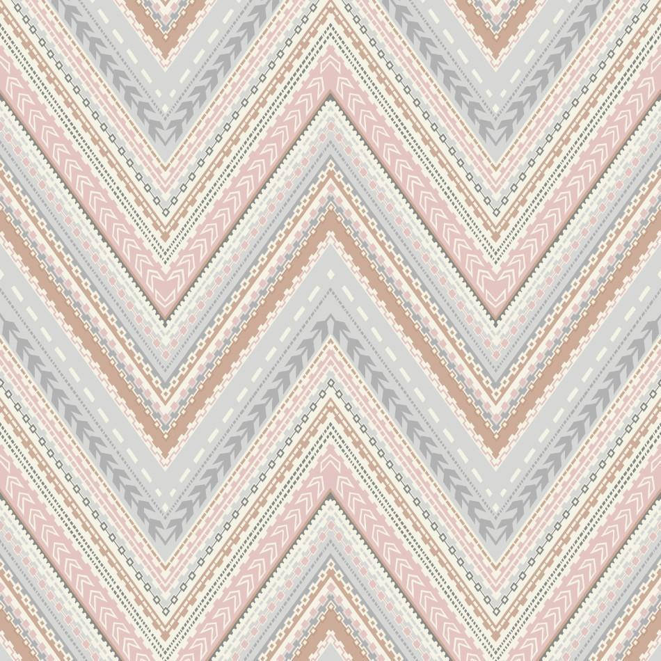 Modern Rose Gold And Light Blue Chevron Wall Art Wallpaper