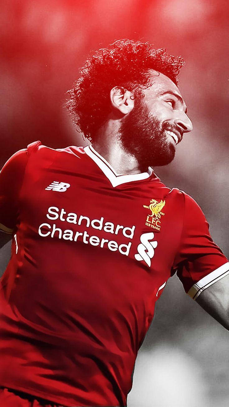 Mohamed Salah Red Spotlight Wallpaper