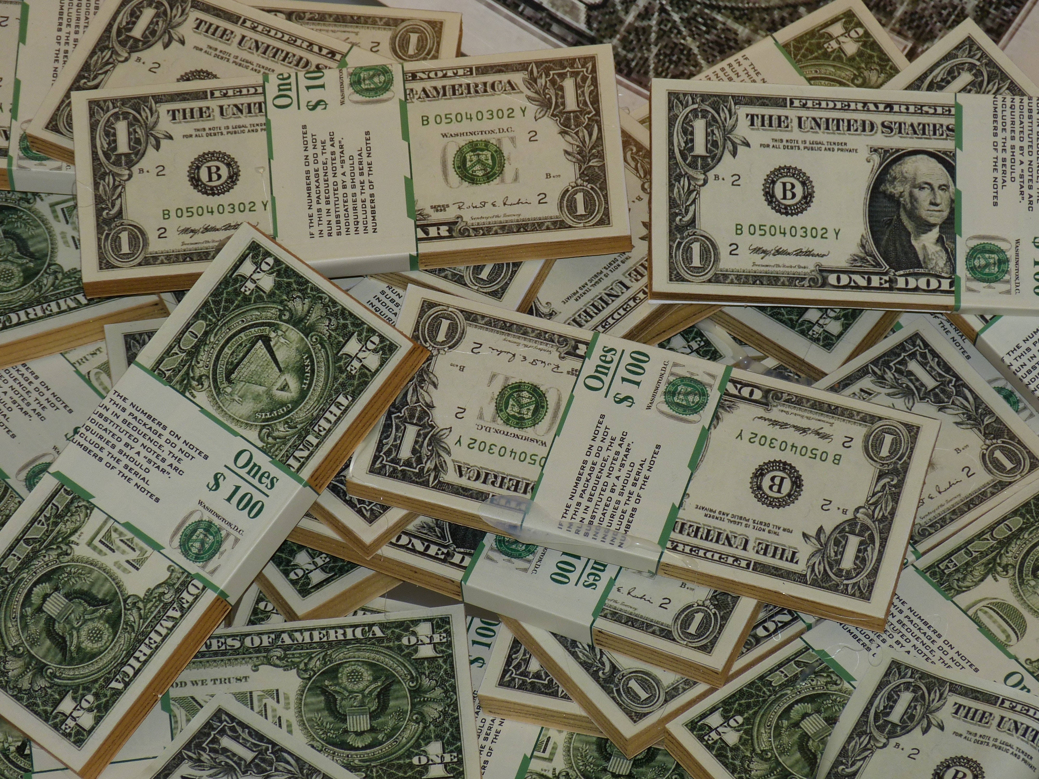 Money Background One Dollar Stacks One Hundred Dollars Wallpaper