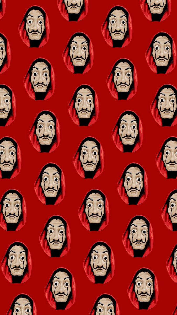 Money Heist Mask Pattern Wallpaper