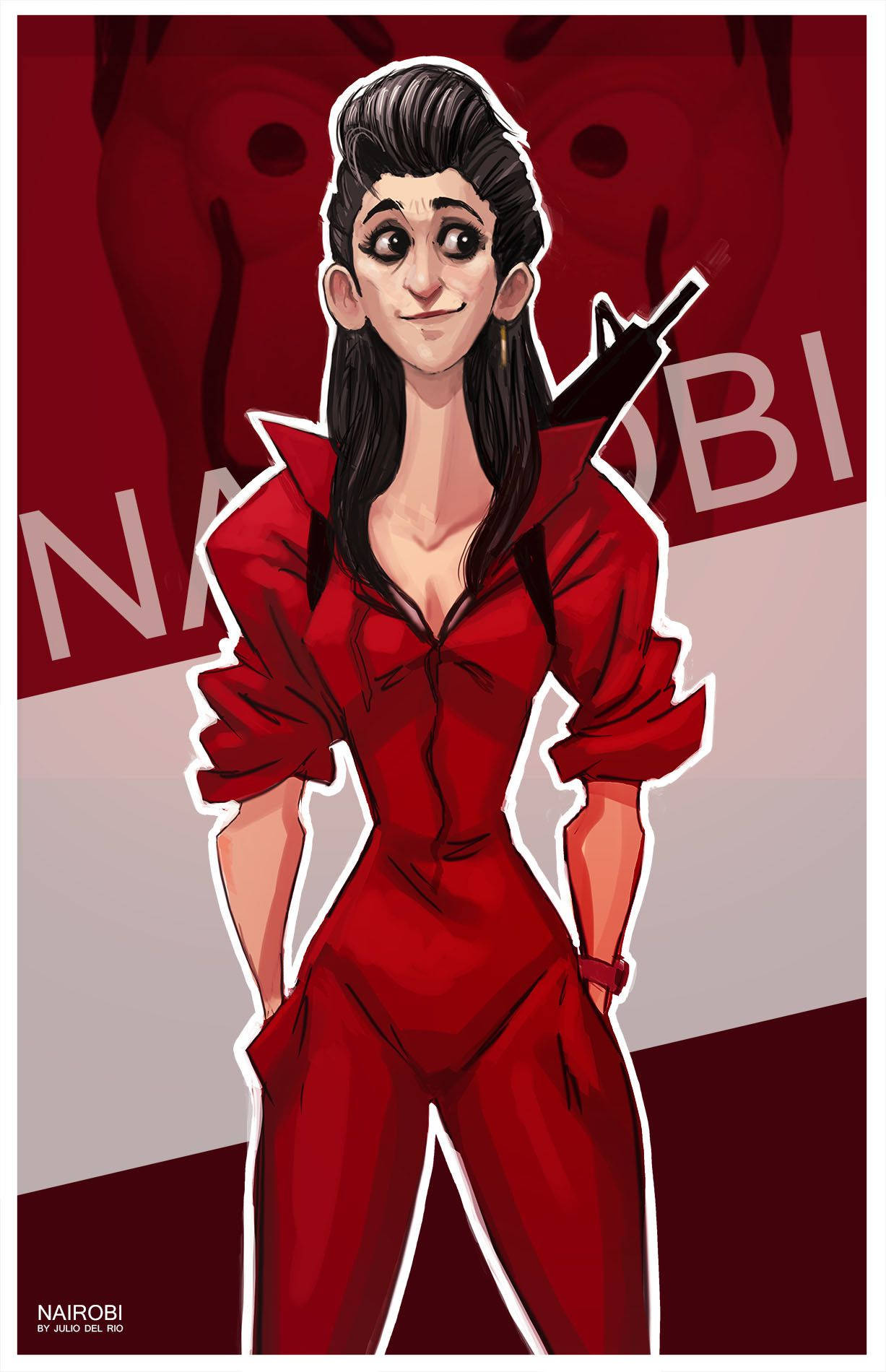 Money Heist Nairobi Cartoon Portrait Wallpaper