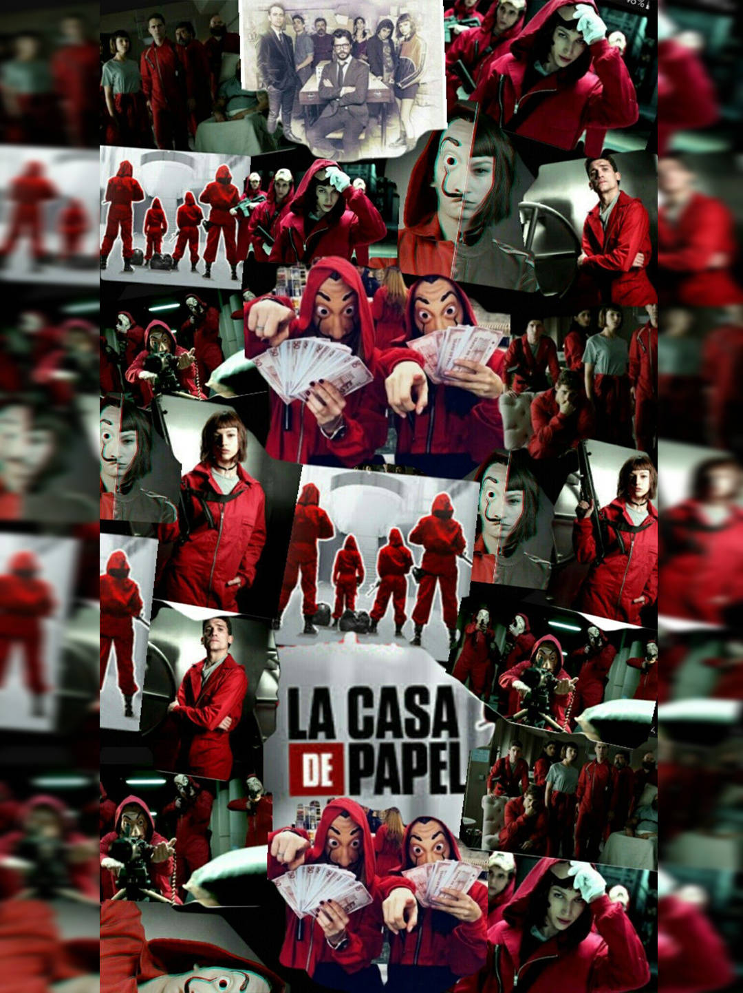 Money Heist Scenes Collage Wallpaper