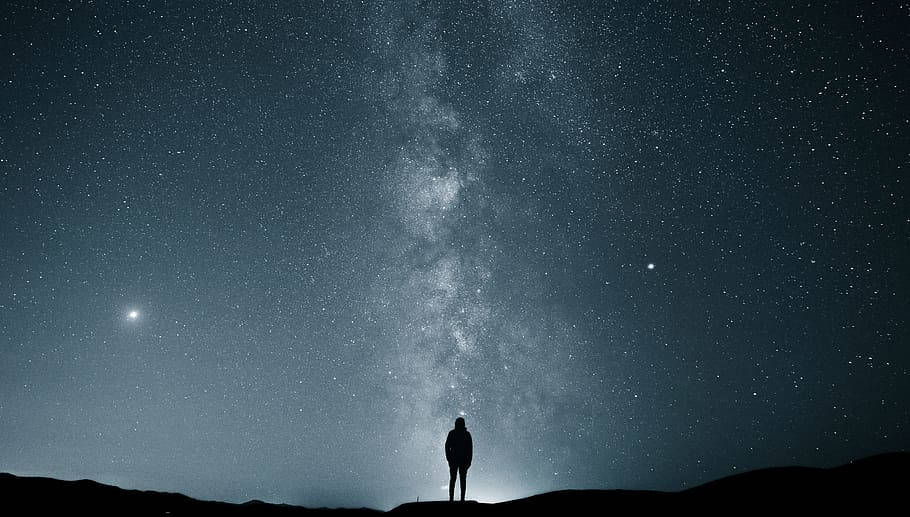 Mongolias Silhouette In Night Sky Wallpaper