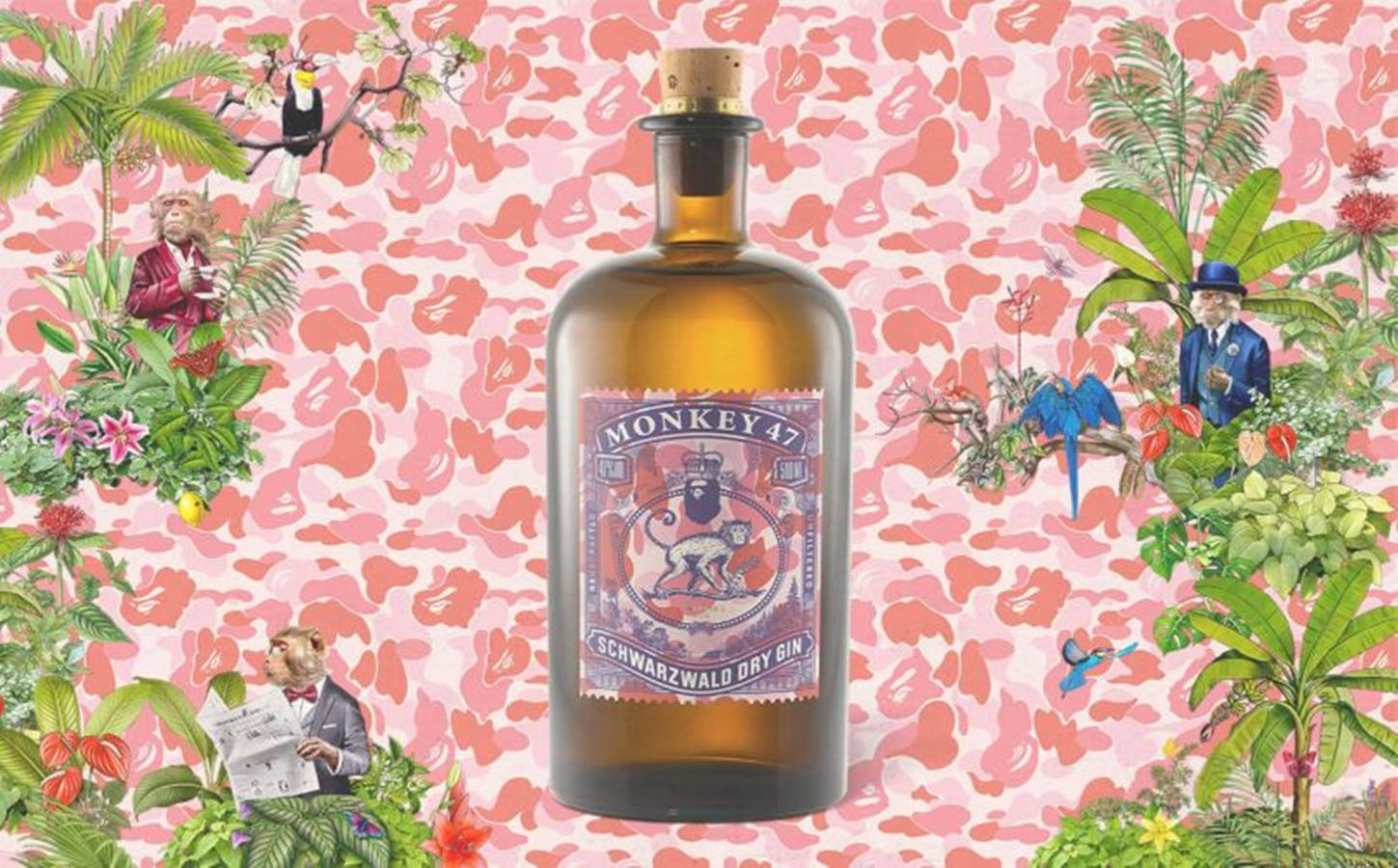 Monkey 47 Schwarzwald Dry Gin Showcasing Its Unique Botanical Flavor Wallpaper