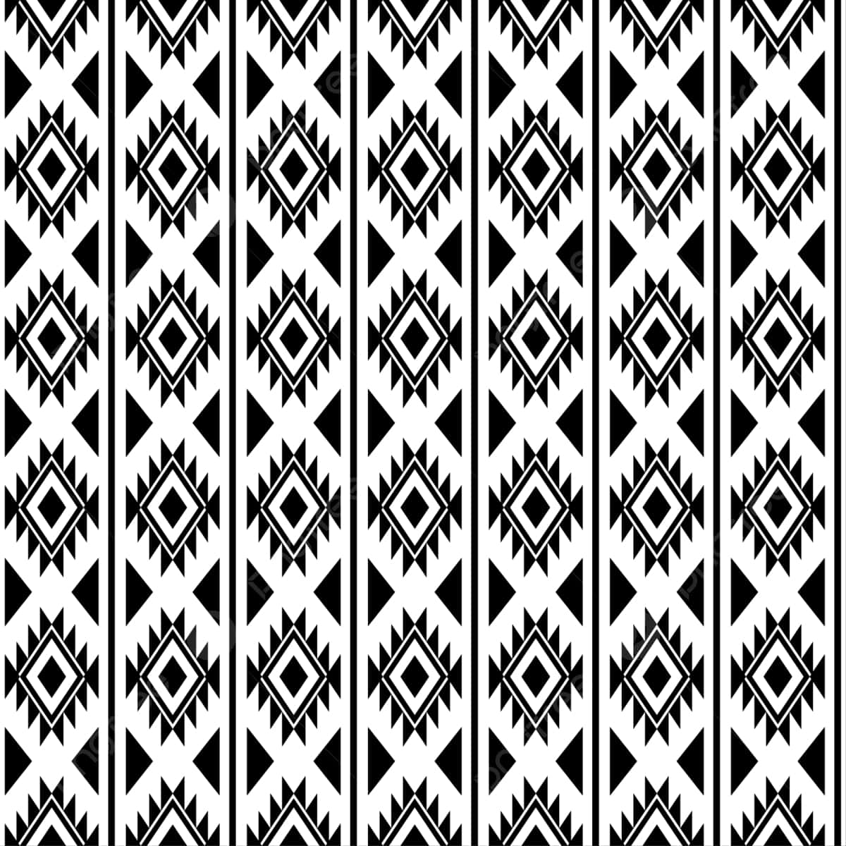 Monochrome Aztec Pattern Design Wallpaper