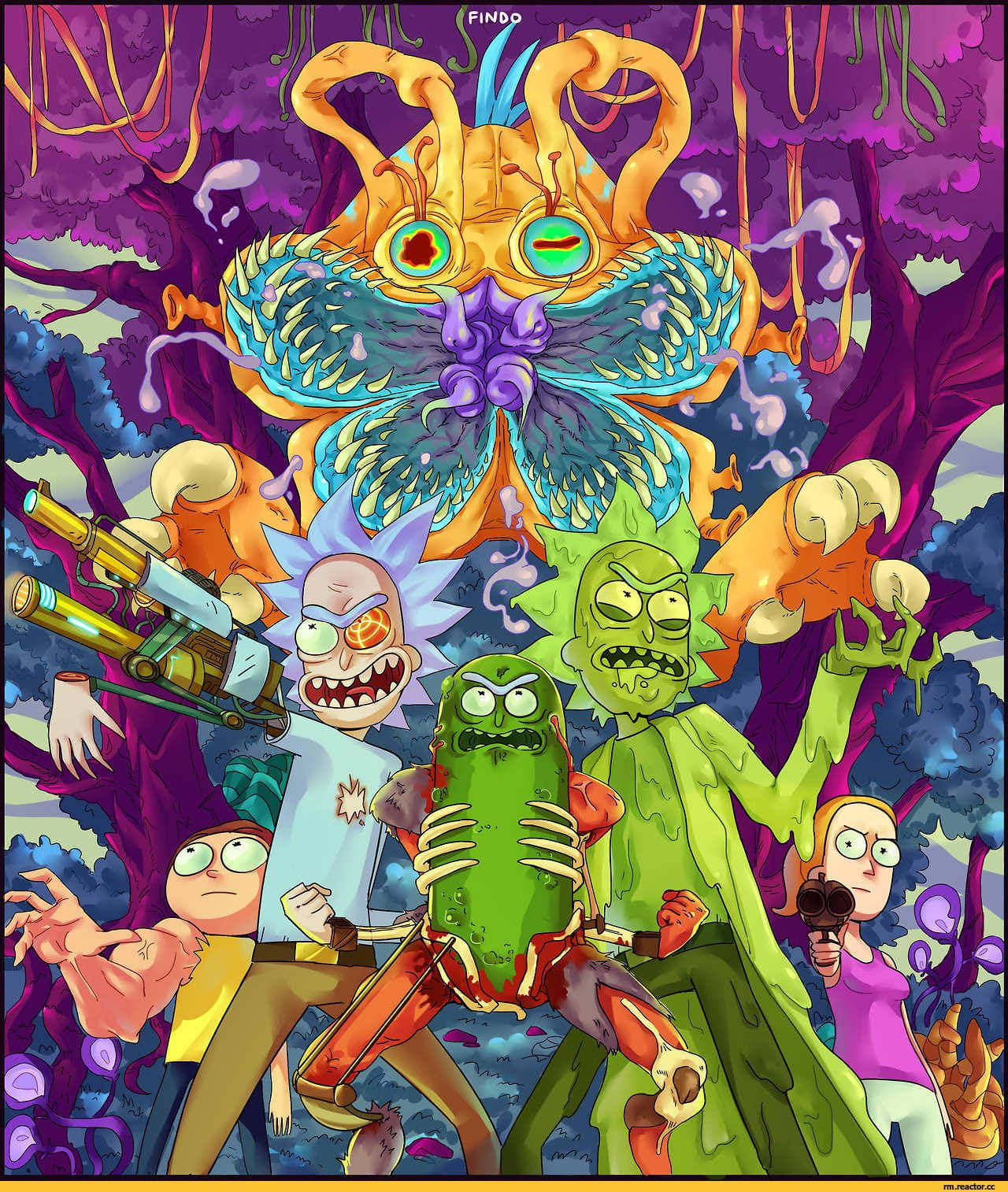 Monster With Rick And Morty Cool Wallpaper