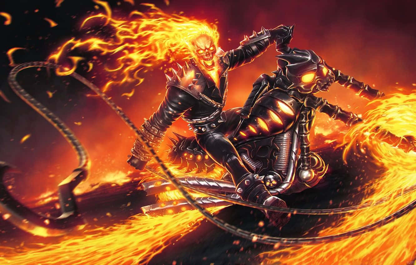 Motor Fire Skull Wallpaper