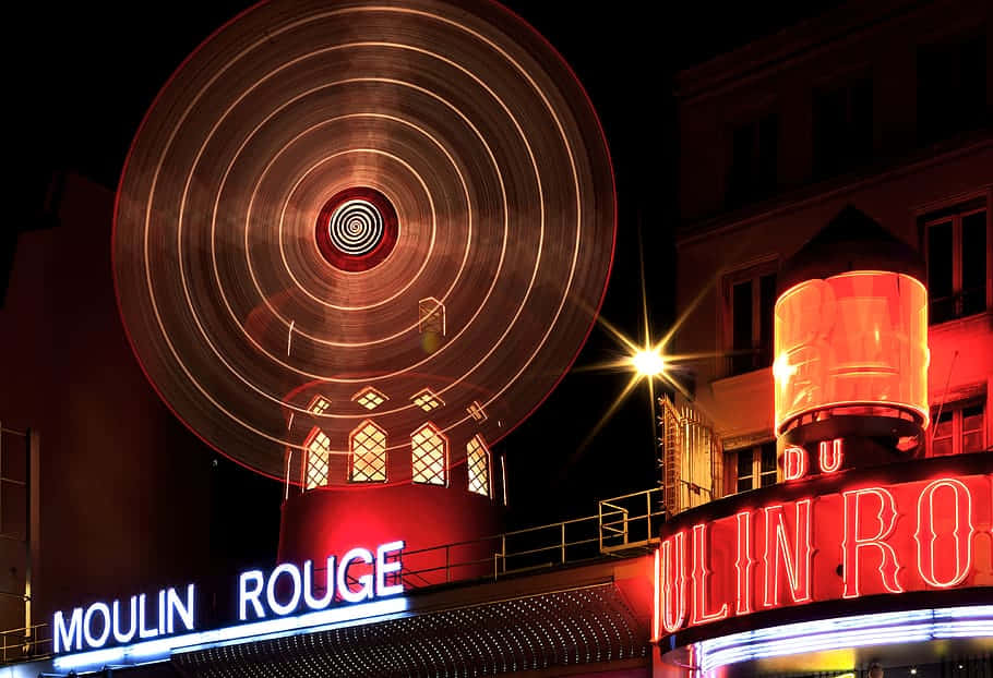 Moulin Rouge Paris Nighttime Wallpaper