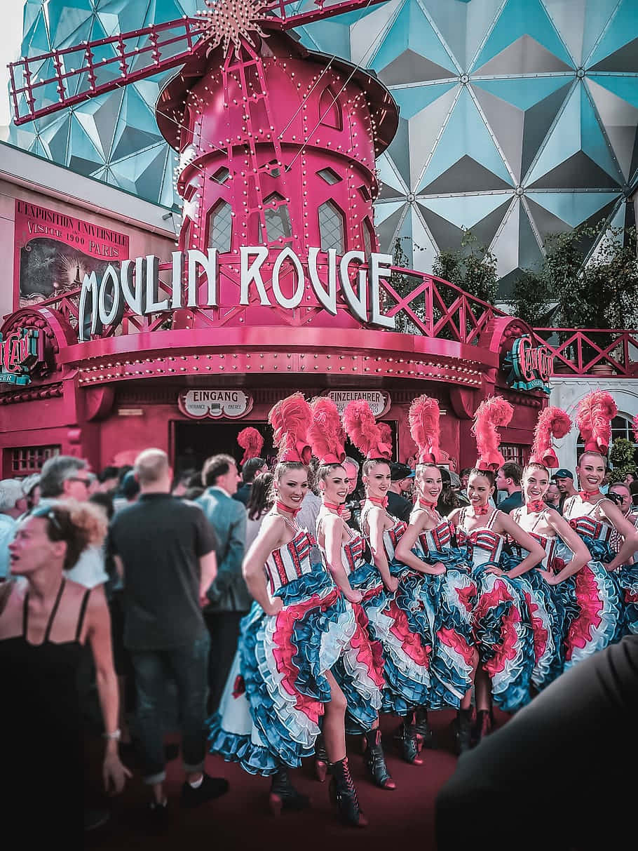 Moulin Rouge Performers Outdoors Wallpaper