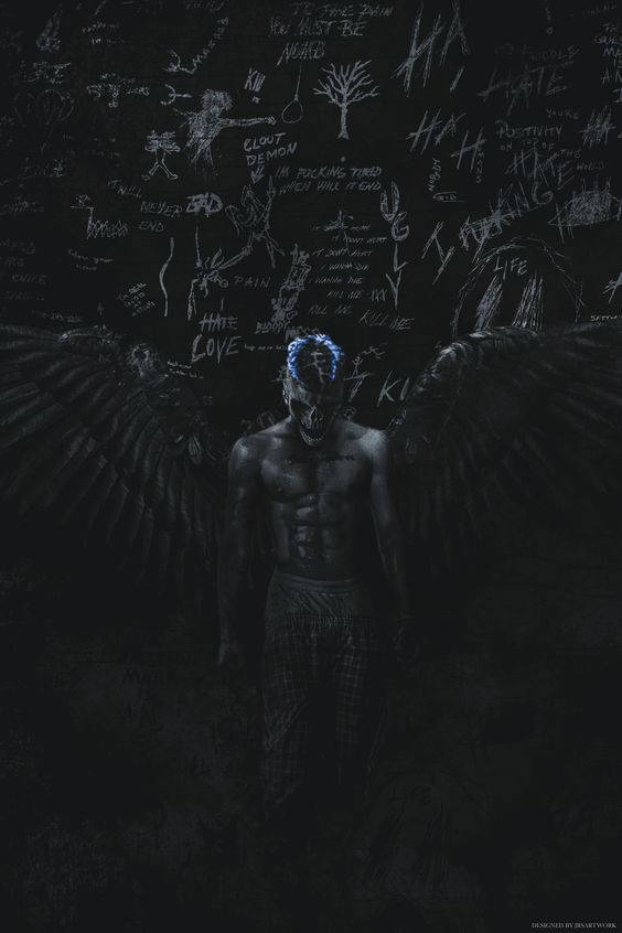 Moving Portrait Of Late Rapper Xxxtentacion In Blue Wallpaper