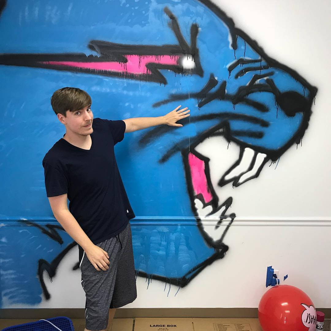 Mr Beast Spray Paint Logo Wallpaper