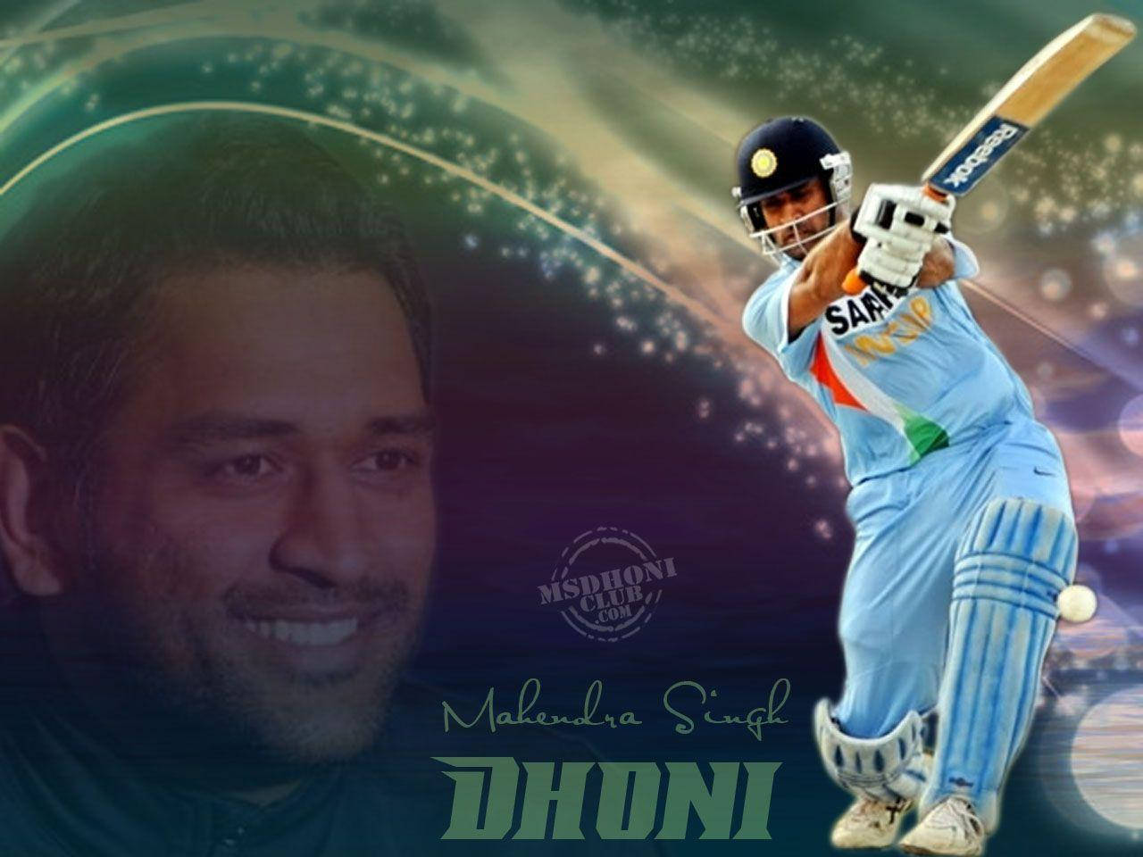 Ms Dhoni Hard Swing Wallpaper