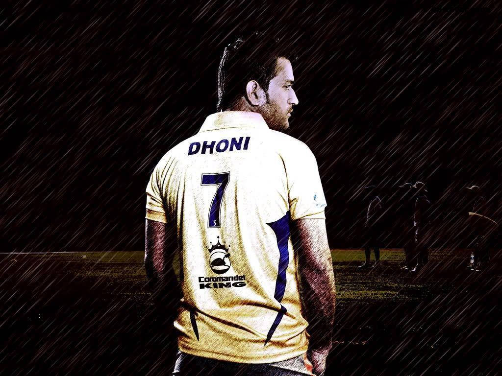 Ms Dhoni Jersey Number Seven Wallpaper