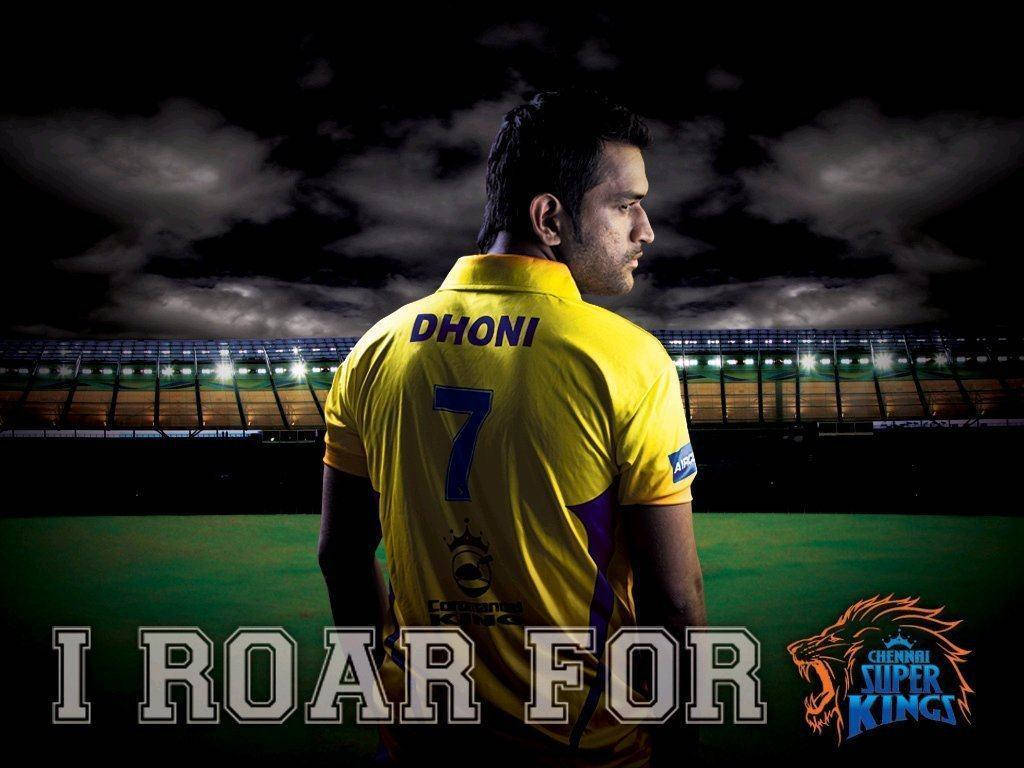 Ms Dhoni Roar For Super Kings Wallpaper