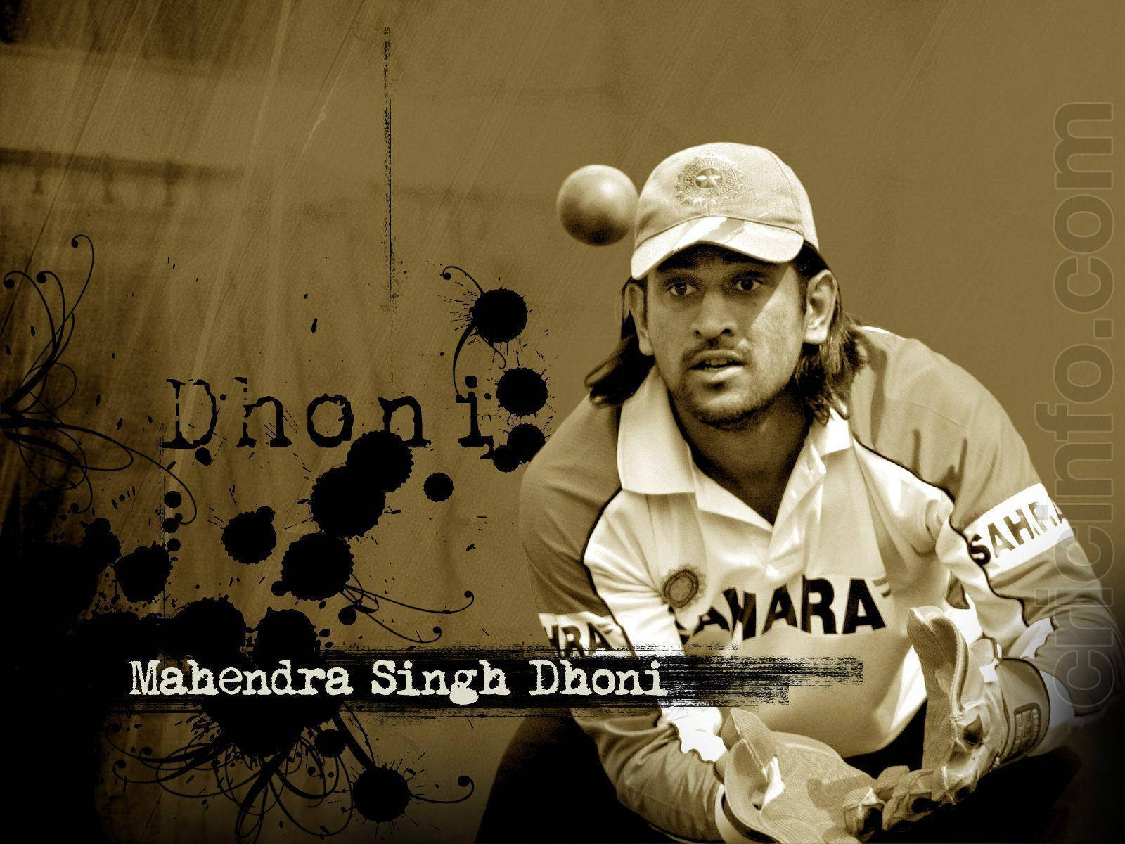 Ms Dhoni Sepia Toned Poster Wallpaper