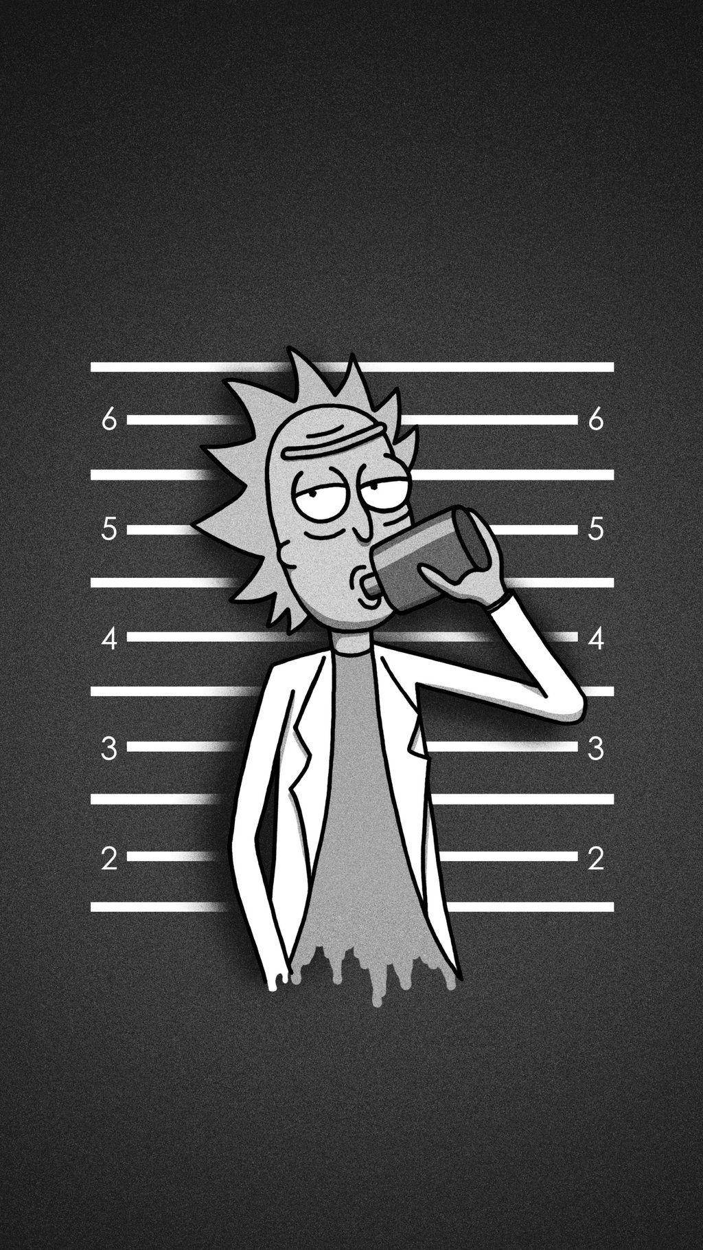 Mug Shot Rick And Morty 4k Wallpaper