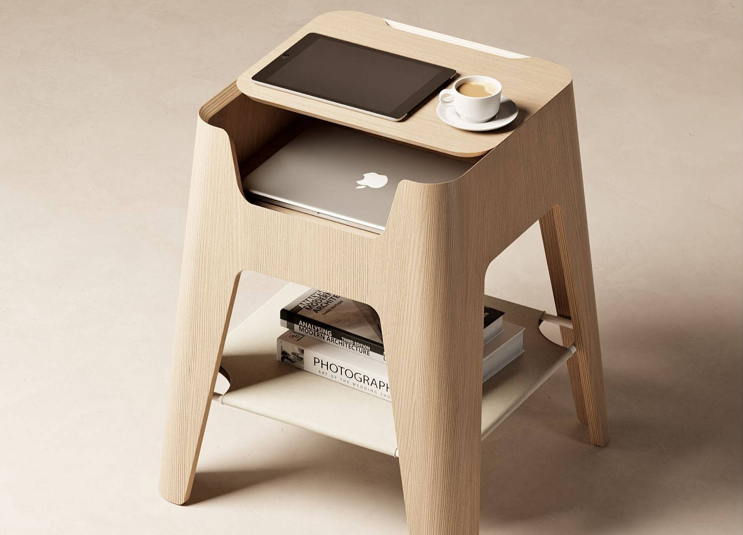 Multifunctional Laptop And Coffee Bedside Table Wallpaper