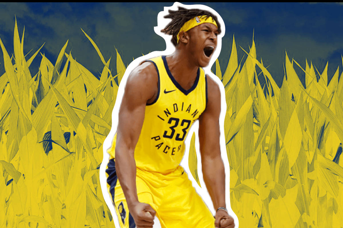 Myles Turner In Fiery Yellow Wallpaper