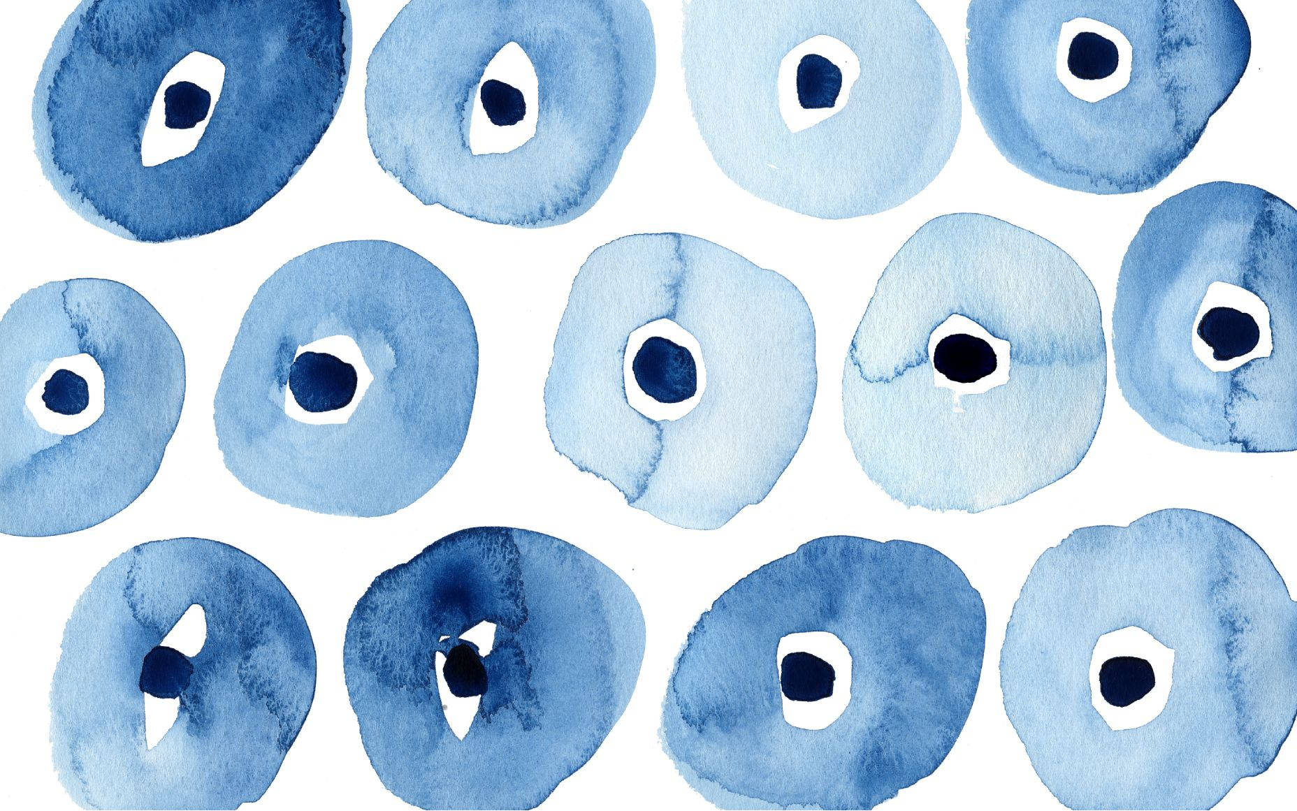 Mystical Evil Eye Pattern In Watercolor Wallpaper